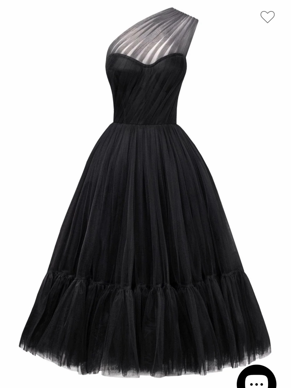 MILLA Black One-Shoulder Cocktail Tulle Dress